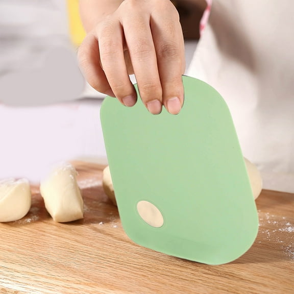 Dough Scraper for Baking | Flexible Silicone Multi-Purpose Cutter, Spreader & Kitchen Tool | Green, Red, Gray | 12.5×8.5cm | Non-Stick, Durable, Easy Grip, Hook Hole | Home Cooking Essentials