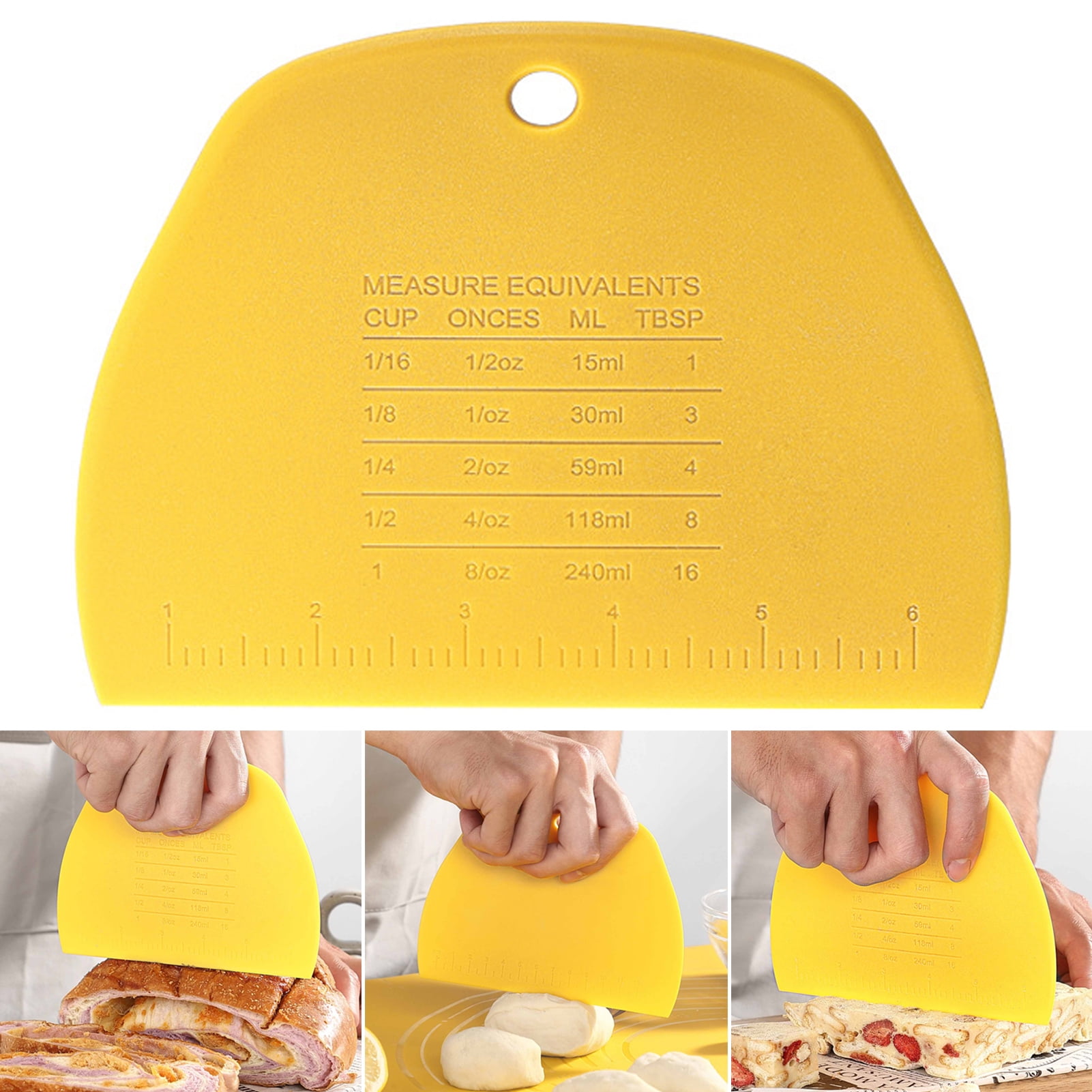 Walbest 1Pc Silicone Bowl Scraper(5 x 3.86) with Measurement Chart, Food  Grade Dough Scraper for Baking Sourdough Bread, Cake, Pizza, Multipurpose
