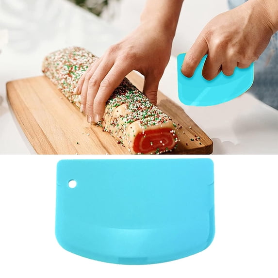 Dough Scraper, Clearance, 5.3 x 3.6 Inch Plastic Bench Scraper, Bowl Spatula, Kitchen Pastry Cutter Tool for Bread Dough, Pastry, Pizza, Baking Cake(A)