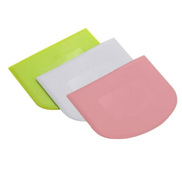 Dough Scraper, Flexible Bowl Scraper, Nonslip Bench Cutter with Measurement, Pastry Chopper, Multipurpose Kitchen Tool for Dough, Pastry, Pizza, Bread, Baking, Cake and More, 3 Pack
