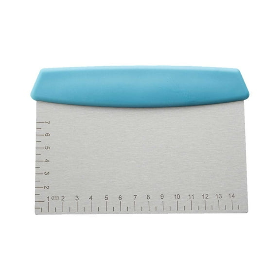 Dough Scraper (Pastry Cutter, Bench Knife), Blue Stainless Steel Dough Scraper, Baking Tool with Measuring Scale for Vegetable Cutting, Dough Scraper, Pastry Tool, Baking Utensil, Counter Cleaner
