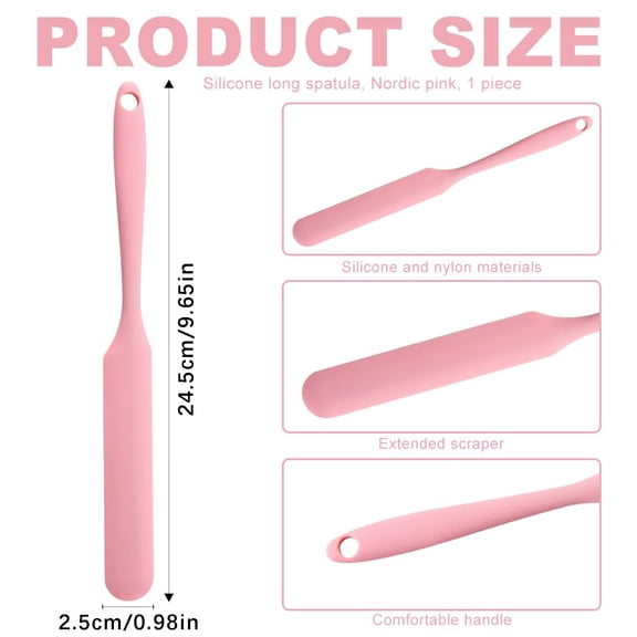Dough scraper Food-grade Kids-safe Long Slim Silicone Jar Spatula 220C Heat Flexible Jar Scraper For Small Containers Non Stick Baking Spatula For Butter Dishwasher