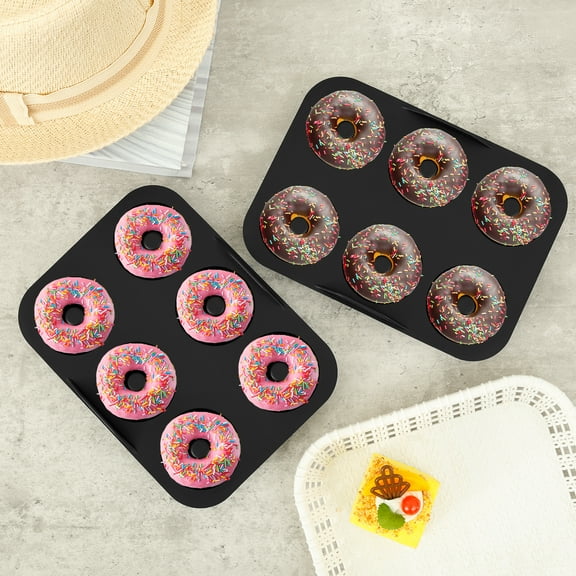Doughnut Baking Mould Kit Heat Resistant Safe Silicone Airfryer Mold Kit Easy to Clean Practical Airfryer Cake Mould Set for Cake