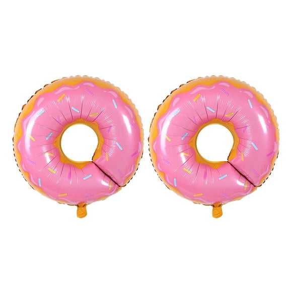 Doughnut Foil Balloons, 2pcs Doughnut Balloons Foil Balloons Mylar Balloons for Party Birthday Wedding Decoration (Pink)