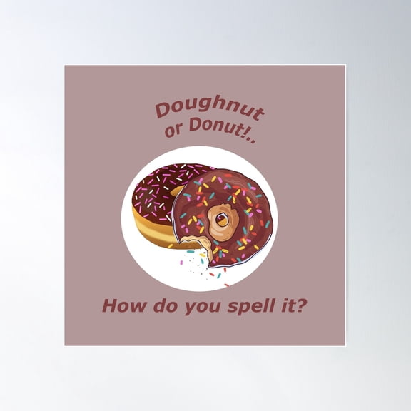 Doughnut Or Donut Poster Wall Art, Modern Wall Decor For Living Room Bedroom, 16x16 UNFRAMED