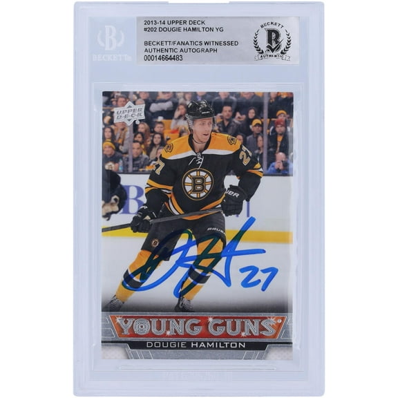Dougie Hamilton Boston Bruins Autographed 2013-14 Upper Deck Young Guns #202 Beckett Fanatics Witnessed Authenticated Rookie Card - Fanatics Authentic Certified
