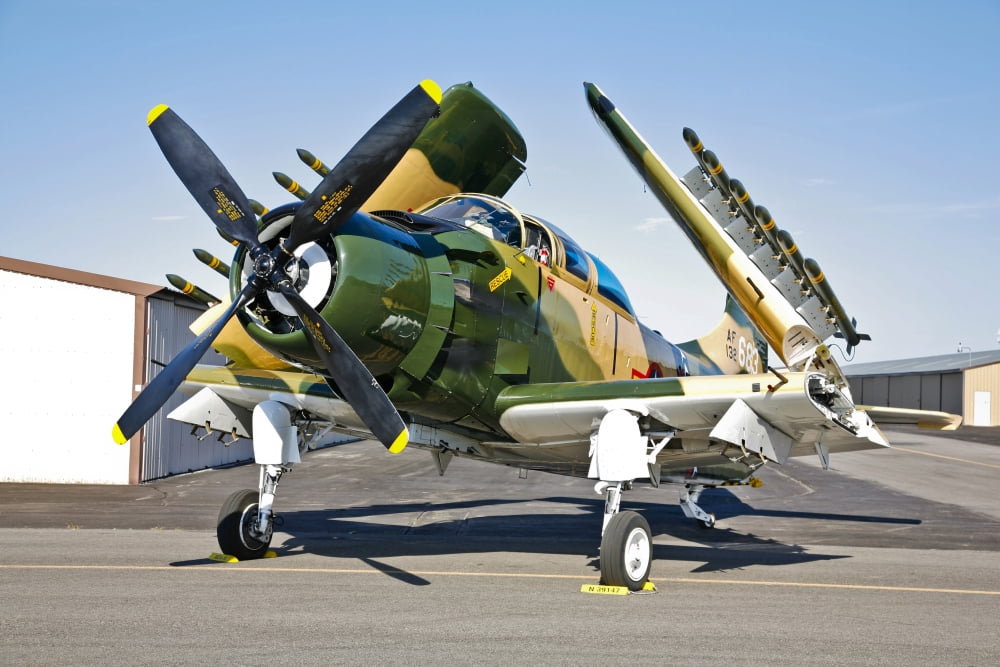 Douglas AD-5 Skyraider attack aircraft Canvas Art - Scott GermainStocktrek Images (18 x 12)