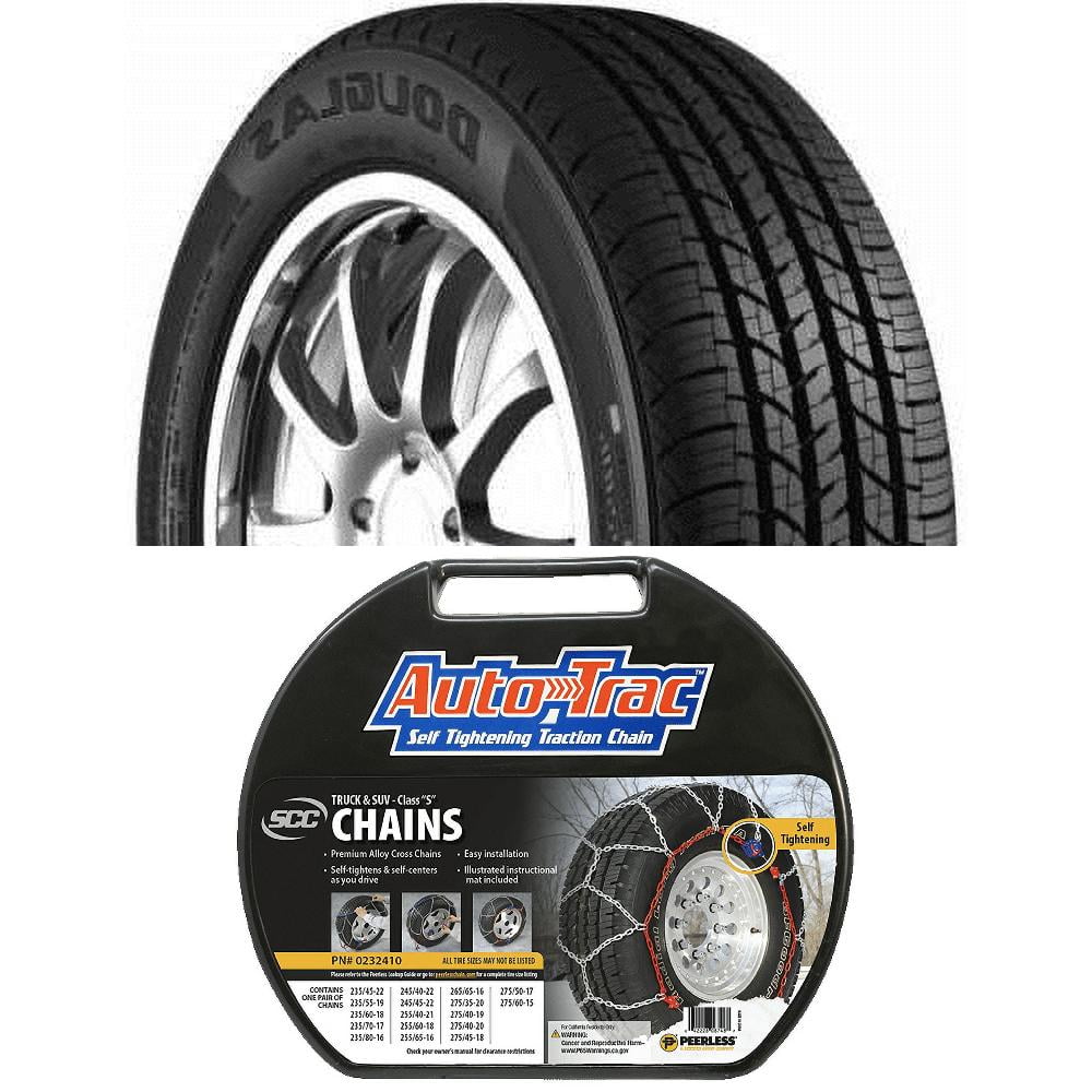 Douglas All-Season Tire 235/60R18 103H SL &amp; Peerless Tire Chain Bundle