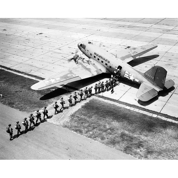 Douglas C-47 & 75th Troop Carrier Squadron - 20x30 Inch Laminated Aviation Poster - Stunning Detail and Bold Colors