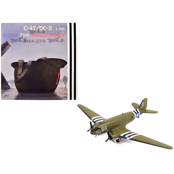 Douglas C-47 Skytrain Transport Aircraft "Night Fright, D-Day" 1944 US Army Air Forces 1/100 Diecast Model