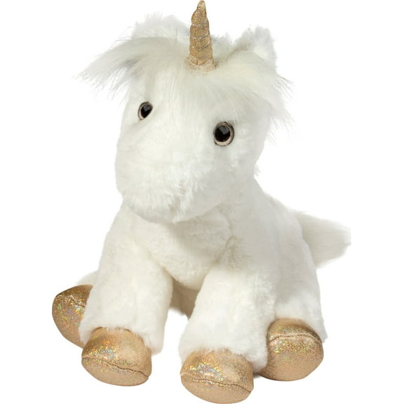 Douglas Cuddle Toys Elodie Soft White Unicorn Softie Plush Stuffed Animal, 9"