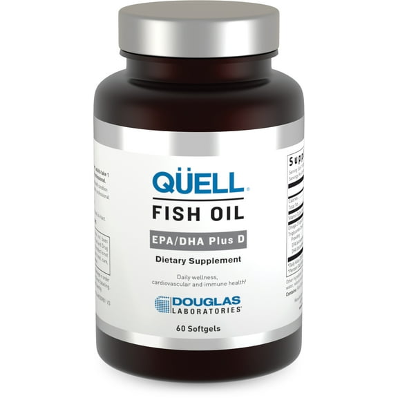 Douglas Laboratories QUELL Fish Oil EPA/DHA Plus D | 3:2 Ratio of EPA to DHA Essential Omega 3 Fatty Acids Plus 1,000 I.U. of Vitamin D3* | 60 Softgels