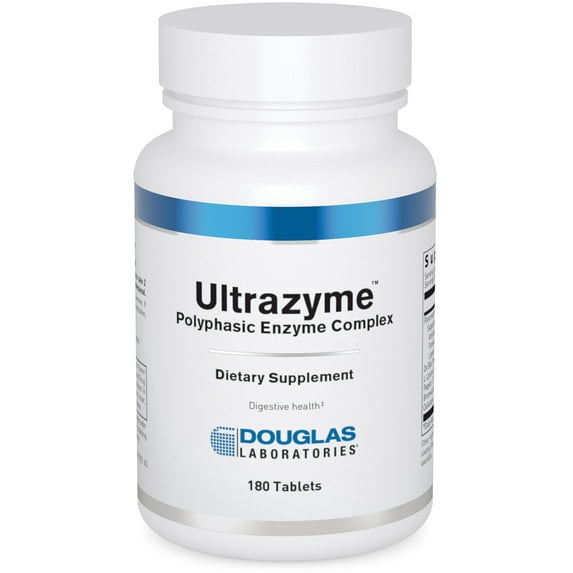 Douglas Laboratories Ultrazyme (Polyphasic Enzyme Complex) | Active Digestive Enzymes to Support Fat, Protein, and Carbohydrate Digestion* | 180 Tablets