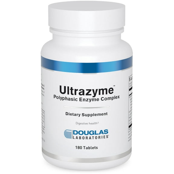 Douglas Laboratories Ultrazyme (Polyphasic Enzyme Complex) | Active Digestive Enzymes to Support Fat, Protein, and Carbohydrate Digestion* | 180 Tablets