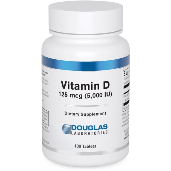Douglas Laboratories Vitamin D (5,000 I.U.) | Vitamin D3 Supplement to Support Immune Health, Calcium Levels, and Bones* | 100 Tablets