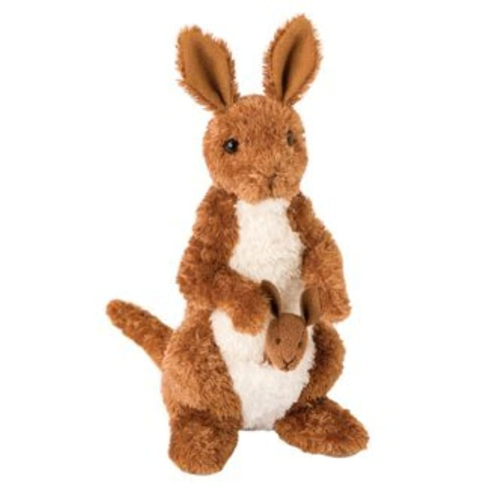 Melbourne Kangaroo Plush Toy with Joey in Brown and White