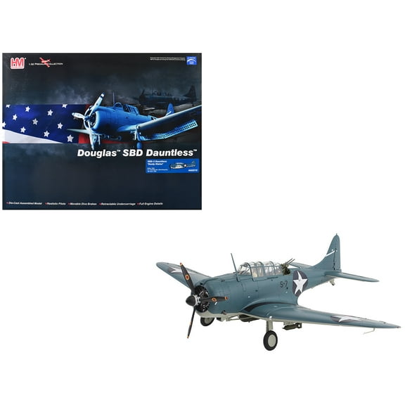 Douglas SBD-3 Dauntless Aircraft "Dusty Kleiss" (1942) US Navy 1/32 Diecast Model by Hobby Master