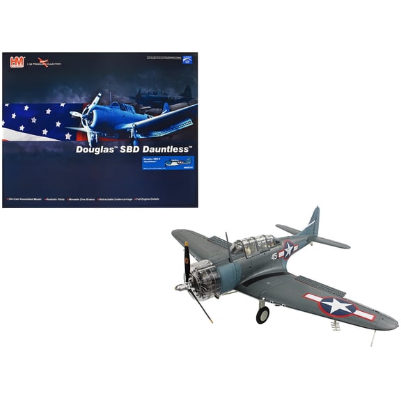 Douglas SBD-5 Dauntless Bomber Aircraft "VB-16 USS Lexington" (1943) United States Navy "Premium Collection" 1/32 Diecast Model by Hobby Master