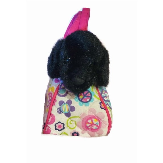 Douglas Sassy Sak Black Lab Puppy Peace Sign Carrying Purse