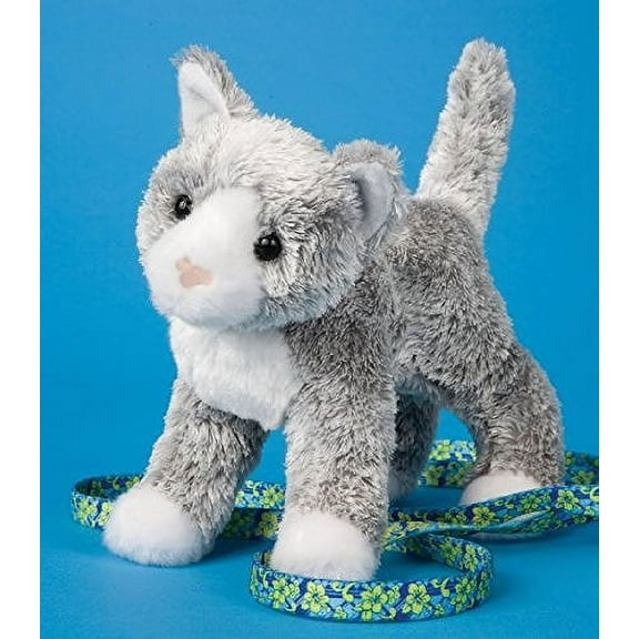 Douglas Toys Scatter Gray Cat Plush Stuffed Animal Toy, 8"