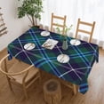 thumbnail image 1 of Douglas Tartan Fabric Texture Diagonal Rectangular Tablecloth 55"x70" with Lace Edge, Washable Durable Table Cover for Dining, Indoor Outdoor Home Restaurant Decor, 1 of 5