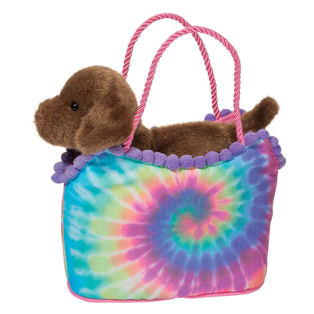 Douglas Tie Dye Sassy Sak with Chocolate Lab Dog Plush Stuffed Animal