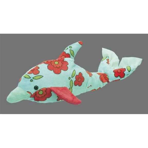 Douglas Toys Jayla Aqua Flower Dolphin Plush Stuffed Animal Toy, 17"
