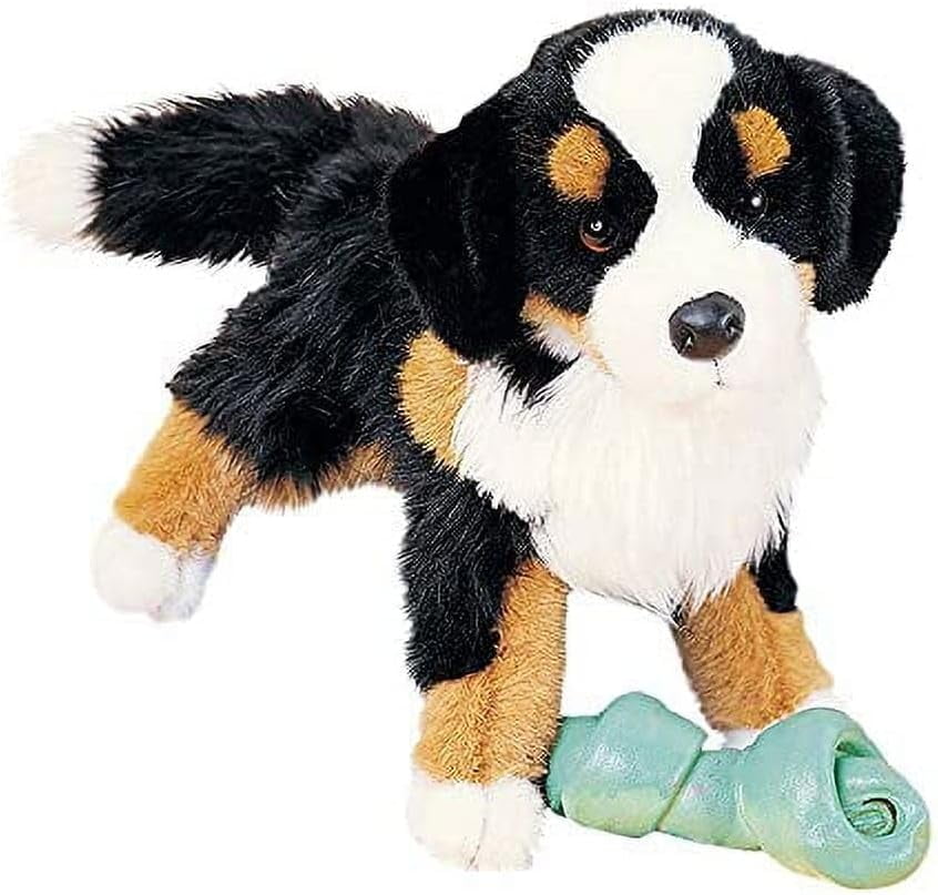 Trevor Realistic Brown Bernese Mountain Dog Plush Toy