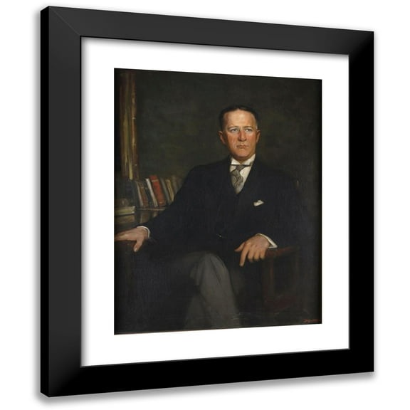 Douglas Volk 12x14 Black Modern Framed Museum Art Print Titled - Al Smith, Governor of New York