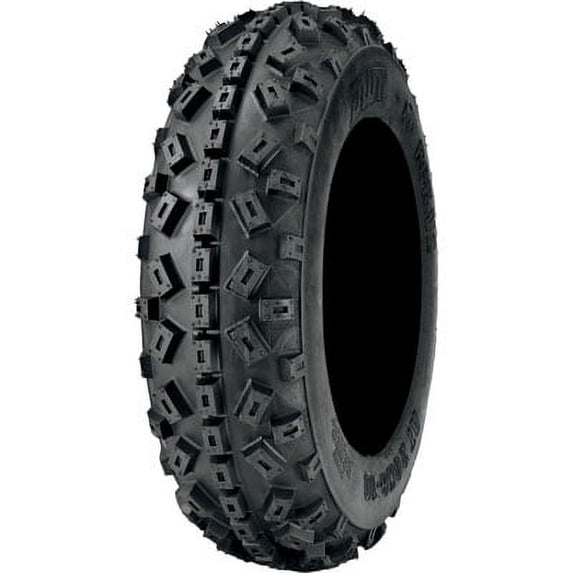 Douglas XC V2 Tire 21x6-10 Hard Compound Yellow Logo for Suzuki Z400 QUADSPORT 2012-2014