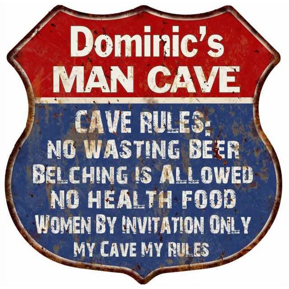 Douglas's Man Cave Rules Sign Shield Metal Gift 211110023394