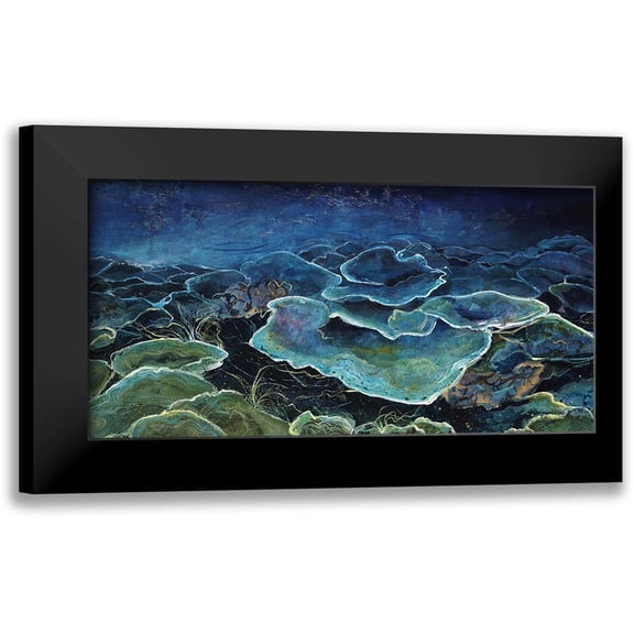 Douglass, Farrell 14x9 Black Modern Framed Museum Art Print Titled - Aqua Glow