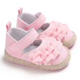 thumbnail image 1 of Douhoow 0-18M Girl Shoes Summer Baby Shoes Soft Sole Crib Prewalker Anti-Slip Ruffled First Walkers, 1 of 7