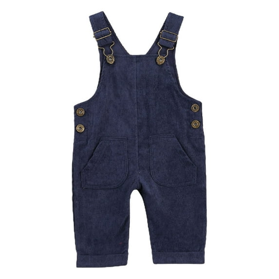 Douhoow 0-3Years Baby Boys Loose Solid Color Trousers Bib Pants Overalls Suspender Pants