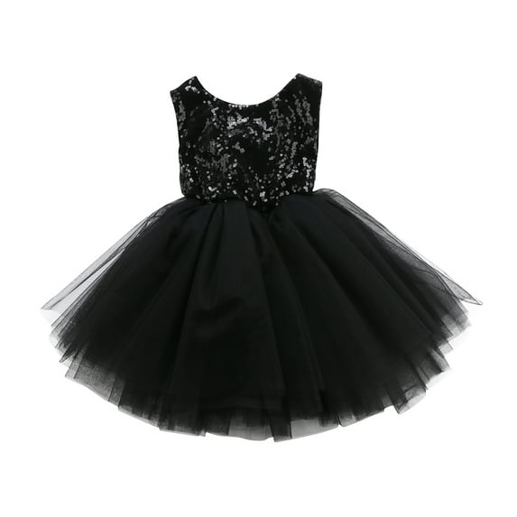 Douhoow 0-5Y Baby Girls Sleeveless Sequin Dress Princess Mesh Stitching Party Tutu Gown Dresses