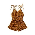 thumbnail image 1 of Douhoow 1-6 Years Girls Leopard Rompers Toddler Sleeveless Suspender Playsuit Jumpsuits, 1 of 6