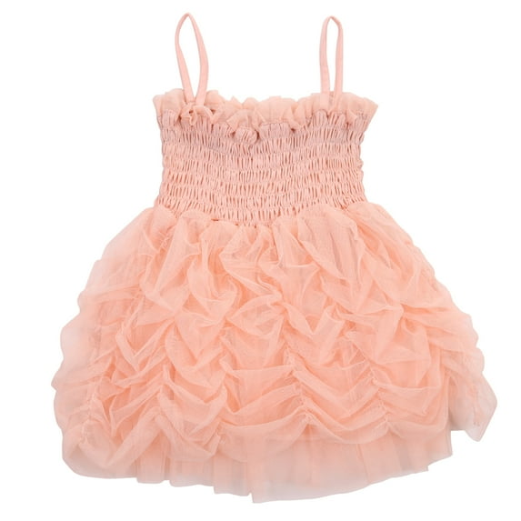 Douhoow 1-6Y Girl Pink Princess Dress Fashion Baby Party Ruffles Bubble Tutu Dress Sundress