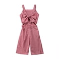 thumbnail image 1 of Douhoow 1-6Y Toddler Baby Girl Red Plaid Romper Summer Kids Sleeveless Bowknot Jumpsuit, 1 of 9