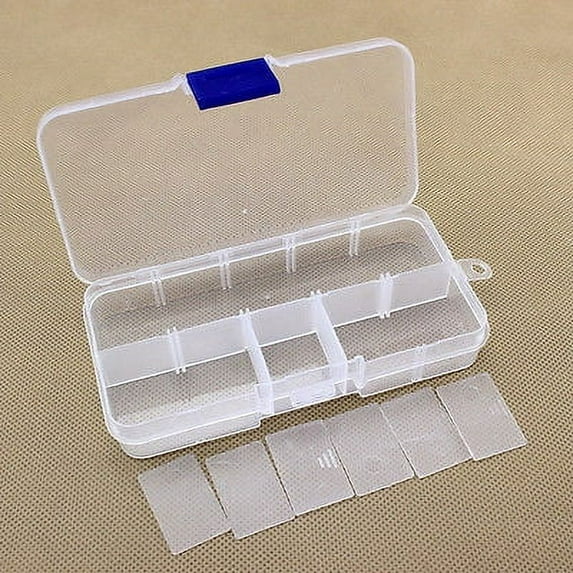 Douhoow 1 Piece Jewelry Bead Storage Container Craft Organizer 10 Compartments Plastic Box