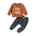 thumbnail image 1 of Douhoow 2Pcs Baby Boy Winter Outfits Long Sleeve Sweatshirt Tops Drawstring Sweatpants 0-3 Years, 1 of 9
