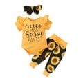 thumbnail image 1 of Douhoow 2Pcs Baby Girl Clothes Set Short Sleeve Romper Sunflower Print Pants/Shorts Summer Outfits, 1 of 9