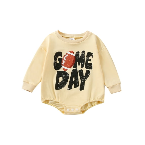 Douhoow Autumn Baby Boys Girls Rompers Letter Print Long Sleeve Pullover Jumpsuits 0-24M