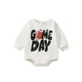 thumbnail image 1 of Douhoow Autumn Baby Boys Girls Rompers Letter Print Long Sleeve Pullover Jumpsuits 0-24M, 1 of 9