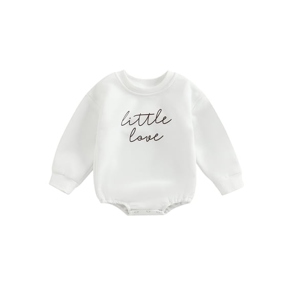 Douhoow Autumn Baby Romper Infant Letter Print Solid Long Sleeve Loose One Piece Bodysuit
