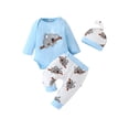 thumbnail image 1 of Douhoow Baby 2 Piece Koala Print Long Sleeve Rompers Casual Pants Hat Set, 1 of 8