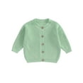 thumbnail image 1 of Douhoow Baby Boy Girl Knit Cardigan 0-18M Infant Long Sleeve Open Front Sweater Fall Winter Knitwear, 1 of 9