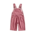 thumbnail image 1 of Douhoow Baby Boy Girl Overalls Summer Infant Suspender Pants Wide Leg Solid Color Corduroy Jumpsuits, 1 of 7