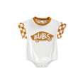thumbnail image 1 of Douhoow Baby Girl Boy Romper Plaid Short Sleeve Round Neck Letter Print Patchwork Jumpsuit, 1 of 8