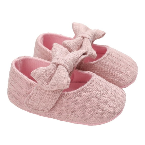 Douhoow Baby Girl First Walkers Solid Soft Shoes Newborn Princess Moccasins Bowknot Shoes