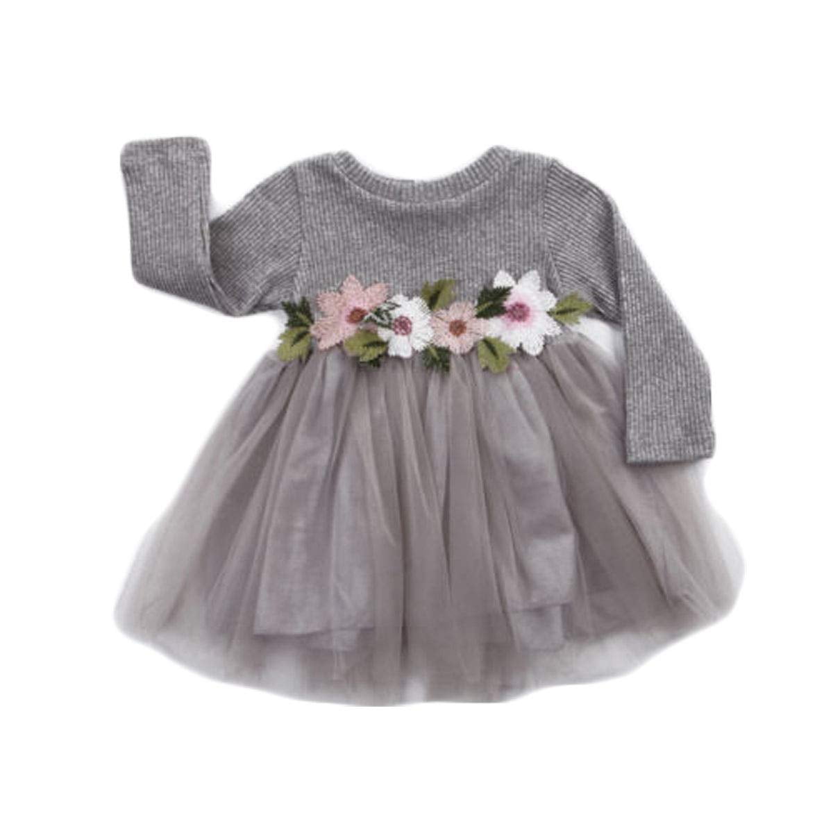 Baby Girls Party Flared Sleeve Lace Pageant Princess Dress 6M-5Y main image 0